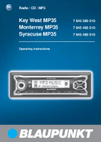 Blaupunkt Key-West-MP-35 - Owners Manual